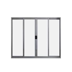 Janela de Alumínio de Correr 100x100cm 4 Folhas Hale Esquadrias Brilhante