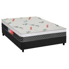 Cama Box Casal: Colchão Ortopédico Plumatex D28/EP Anatômico Falcon Ultra Firme + Base CRC Suede Gray(138x188)