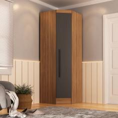 Guarda-roupa Modulado de Canto Viena 1 Porta Espresso Móveis Nogal/Grafite