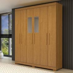 Guarda-roupa Casal 164,10cm 6 Portas 2 Gavetas com Espelho 100% Mdf Pa