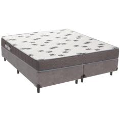 Cama Box e Colchão Light Espuma D33 Queen Ortobom,  Cinza