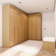 Guarda-roupa Modulado de Canto 10 Peças 18 Portas Jade Cabecasa Madeiramadeira Avelã