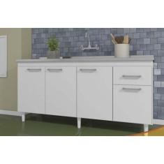 Balcão Indekes para Pia 4 Portas 1 Gaveta 6115.10, Branco