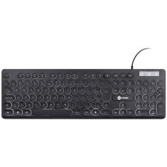 Teclado Chocolate Slim Multimidia Teclas Redondas Led Branco 1.8 Metros Usb - Tc200