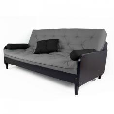 Sofá Cama Paris Cinza Madeira Nobre Preta