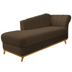 Recamier Vanessa 160cm Lado Esquerdo Suede Marrom Doce Sonho