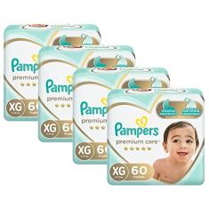 Kit Fralda Pampers Premium Care Jumbo Tamanho Xg 240 Unidades