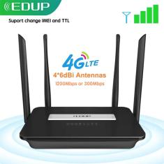 Edup-roteador wifi 4g lte 1200mbps ou 300mbps  hotspot doméstico  rj45  lan  sem fio  cpe  com slot