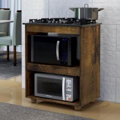 Balcão de Cozinha para Cooktop 5 Bocas Turim Kaiki - KAIKI MÓVEIS, Ipê