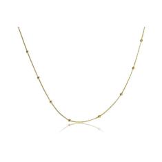 Colar Corrente Italiana Bolinha Dourada Folheado Em Ouro 18K