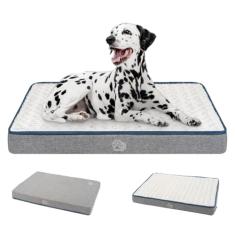 EMPSIGN Cama de cachorro impermeável para almofada de gaiola reversível fresca e quente, camas para animais de estimação com capa lavável e removível, tapetes de dormir para cães grandes, médios e pequenos