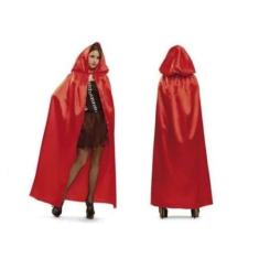 Capa Fantasia Dracula Bruxa Fantasma Vermelho Capuz Adulto - GabiJovi