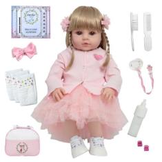 Boneca Reborn Realista Valentina Loira Enxoval Completo - Cegonha Rebo