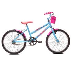 Bicicleta Aro 20 MTB Girl Infantil Tridal Azul Céu