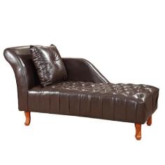 Divã Chesterfield Anna Recamier 160cm Via Encanto Marrom Lado Esquerdo