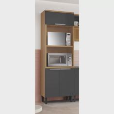 Paneleiro 3 Portas Nicho para 2 Fornos 100% Mdf New Porto Itatiaia