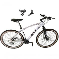 Bicicleta Aro 29 Gti Roma Alumínio 21v Câmbios Shimano Freio A Disco C- Pneu Faixa Bege Branco 17