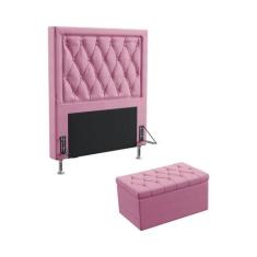 Kit Cabeceira Estofada Centaurus 90 Para Cama de Solteiro e Calçadeira