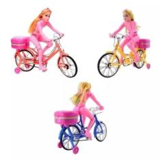 Boneca na Bicicleta A Pilha Com Luz E Som Anda Sozinha. - toys