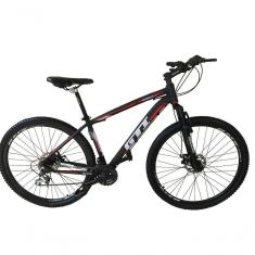 Bicicleta Aro 29 Gti Roma Alumínio 27v Freio Disco Mecânico Garfo Suspensão - Preto/vermelho Tam.17