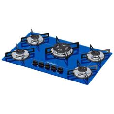 Cooktop 5 bocas  Chamalux tripla chama Bivolt  Azul, Bivolt