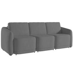 Sofá Cama Casal Para Sala 276cm Polska K04 Veludo Preto - Mpozenato