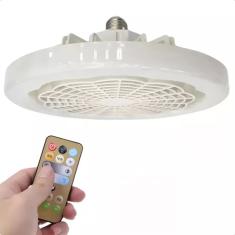 Ventilador de Teto com Luminária LED Grupo Shopmix 30W 3 Velocidades Branco com Controle Remoto Bivolt