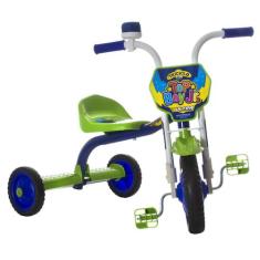 Triciclo Infantil Ultra Bike Top Boy  Azul Com Verde