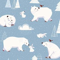 Papel de Parede para Quarto de Menino Urso Polar 57x270cm