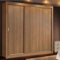 Guarda Roupa Casal Madesa Mônaco 3 Portas de Correr, Rustic