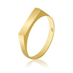 Anel de ouro 18k Plaquinha 3mm - Elegancy Joias, 26