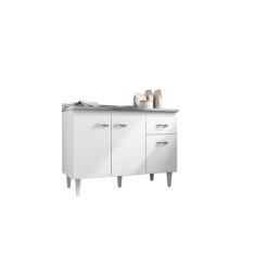 Balcão Gabinete Para Cozinha Gabriela 120cm 3 Portas 1 Gaveta - AJL Mó