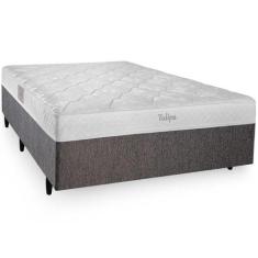 Cama Box Casal Conjugada Herval Tulipa, 47x138x188 cm, Molas Bonnel