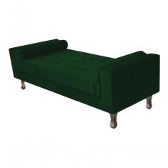 Recamier Baú Félix Solteiro 100cm Suede Rosê - Amarena Móveis Cor Verde