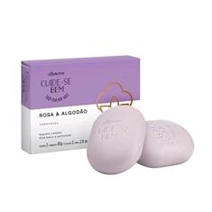 Sabonete em Barra Duo Cuide-se Bem Rosa e Algodão, 2 unidades de 80g cada