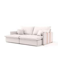 sofá-cama casal 3 lugares solomons linho cru