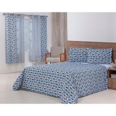 Jogo Lençol 4 Peças Cama Viúva 2,03mx1,20mx35cm 100% Algodão 180 Fios Ponto Palito Losangos Branco