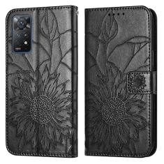 Capa fina compatível com Xiaomi Redmi Note 11 Pro 4G/5G/Redmi Note 12 Pro 4G Capa carteira com suporte para cartão, capa floral em relevo, capa flip de couro, capa protetora à prova de choque
