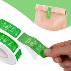Lacre Adesivo Lacre Destrutível Delivery Vegetais Orgânico 2,5 x 7cm 1000 unidades Ifood Rappi
