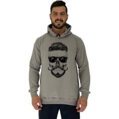 Blusa Moletom Tradicional Com Touca MXD Conceito Caveira De Óculos, Ca