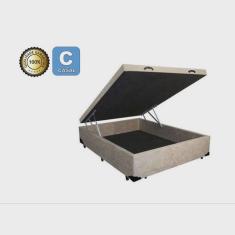 Cama Box Baú Casal 138 Bello Box - Suede bege