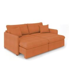Sofá Retrátil Reclinável 4 Lugares 254cm Maili Bouclê Terracota K01 - D`rossi