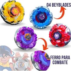Brinquedo Kit com 2 Beyblade Metal + Lançador + Arena - TOYS