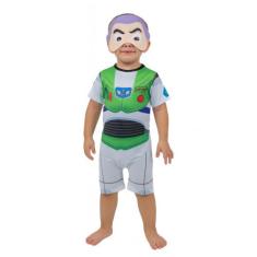 Fantasia Infantil Buzz Lightyer Toy Story - MWM Kids, Branco, Verde, P