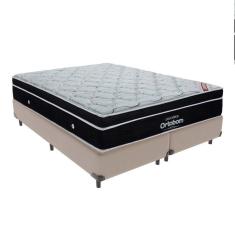 Cama + Box Colchão Queen Com Molas Ensacadas Ortobom Europillow Elegant Cor:bege