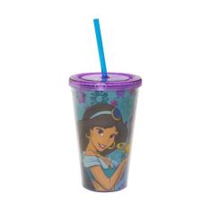 Copo Com Canudo Princesa Jasmine Aladdin 450ml Disney - Taimes