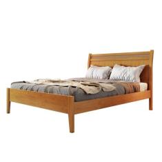 Cama Casal Com Ratam 140cm Esmeralda Amêndoa Mel Josandro - Móveis Jos