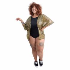 Kimono Paetê Com Body Feminino Adulto de Carnaval - Fantasias Carol FS