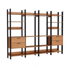 Guarda-Roupa Closet Modulado Lille ii 4 gv Freijó e Preto