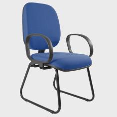 Cadeira Escritório Interlocutor Diretor Estofada Anatômica Sky com Braço Corsa Metal Wood Design